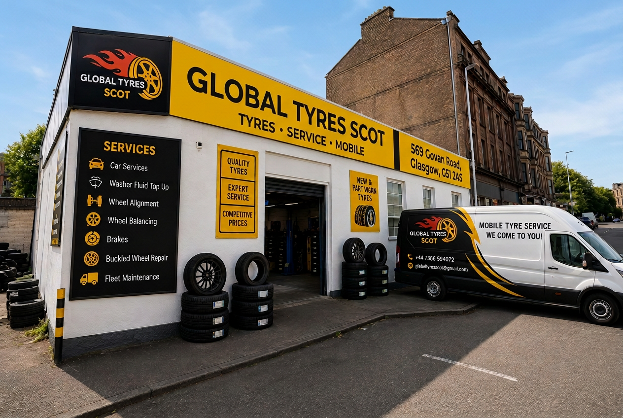 Global Tyres Scot workshop on Govan Road, Glasgow
